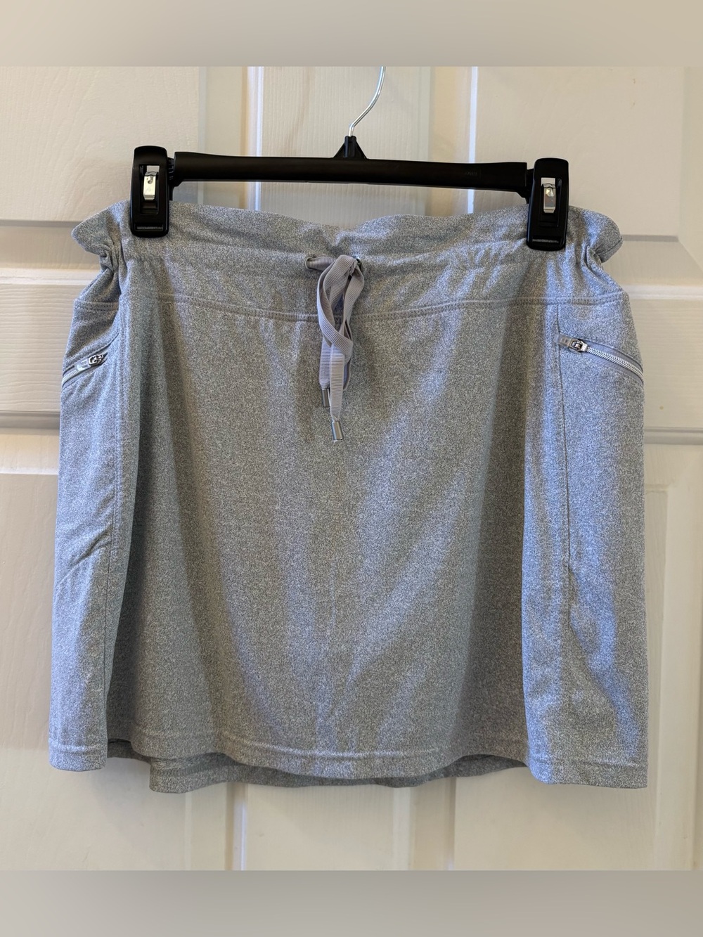 Kyodan Women’s Gray Athletic Skort Size G/L Drawstring Zip Pockets Tennis Golf